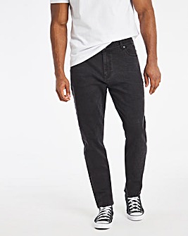 Blackwash Tapered Fit Stretch Jeans