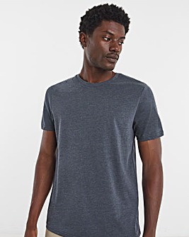 Pure Cotton Crew Neck T-Shirt- Denim Marl