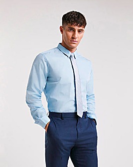 Blue Long Sleeve Formal Shirt Long