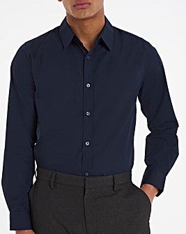 Navy Long Sleeve Formal Shirt Long