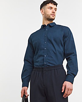 Navy Long Sleeve Formal Shirt Long