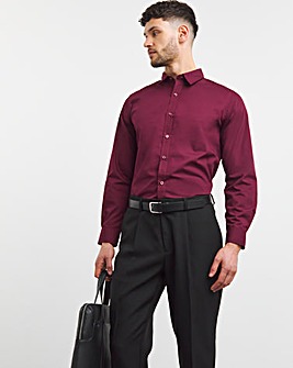 Wine Long Sleeve Formal Shirt Reg