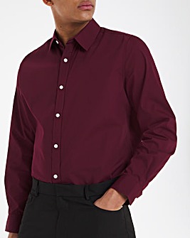 Wine Long Sleeve Formal Shirt Long