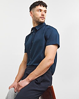 Navy Short Sleeve Formal Shirt Reg