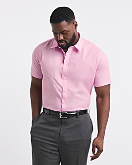 Pink Short Sleeve Formal Shirt Long