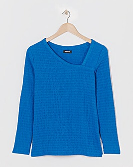 Simply Be Cobalt Asymmetric Textured Top