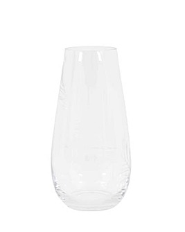 Clear Vase with Etched Feather 30cm