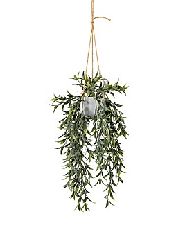 Faux Hanging Willow in Cement Pot 48cm
