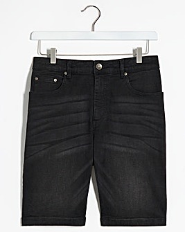 Blackwash Stretch Denim Shorts