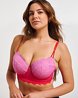 Boux Avenue Kaye Longline Padded Bra Red Mix