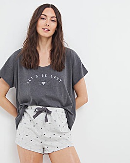 Boux Avenue Lets Be Lazy Tee and Shorts Set