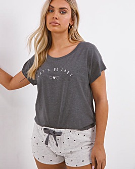 Boux Avenue Lets Be Lazy Tee and Shorts Set