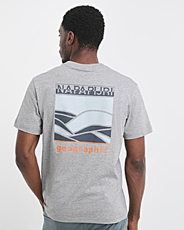 Napapijri Sovana Back Graphic T-Shirt - Grey Marl