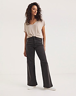 24/7 Washed Black Wide Leg Jeans made with Organic Cotton