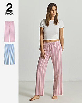 Pretty Secrets (2 Pack) Stripe Cotton Pyjama Bottoms