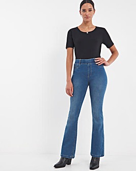 Erin Mid Blue Pull On Bootcut Jeggings