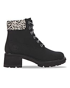 timberland kinsley lace up heeled ankle boots in black