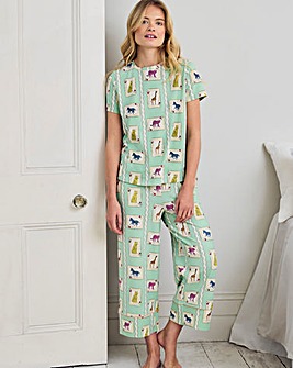 Chelsea Peers Organic Cotton Crew Neck TShirt & Capri Bottoms Pyjama Set
