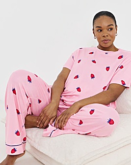 Pretty Secrets Supersoft Pyjama Set Strawberry Print