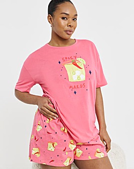 Simply Be Value Pyjama Short Set Cocktail Print