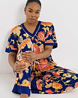 Figleaves V-Neck Pyjama Set Floral Print