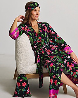 Figleaves Floral Gown With Bag And Eye Mask