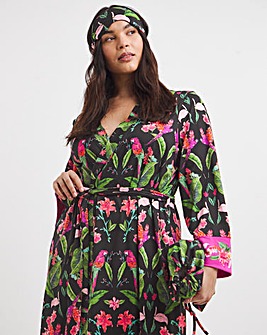 Figleaves Floral Gown With Bag And Eye Mask