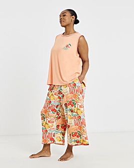 Figleaves Culotte Pyjama Set Fruit Print
