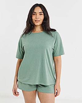 Pretty Secrets Back to Basics Pyjama Short Set Khaki