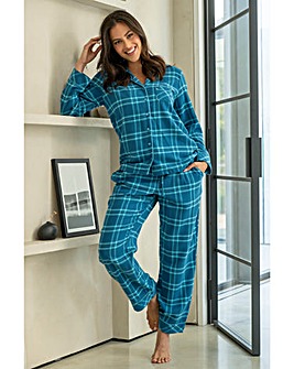 Pour Moi Cosy Check Brushed Cotton Pyjama Set