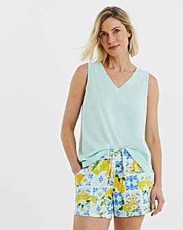 JD Williams Cotton Vest Summer Pyjama Short Set