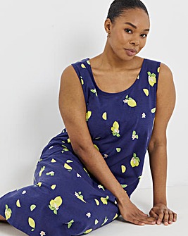 Pretty Secrets Value Midi Nightie Lemon Print