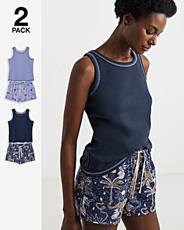 Pretty Secrets 2 Pack Ribbed Shortie Sets