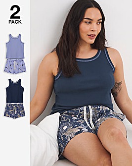 Pretty Secrets 2 Pack Ribbed Shortie Sets