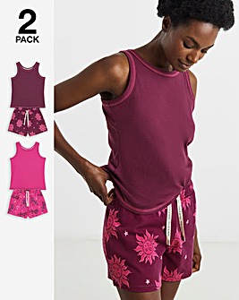 Pretty Secrets 2 Pack Ribbed Shortie Sets