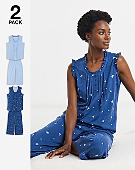 Julipa 2 Pack Value Heart Print Pyjama Set