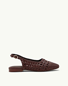 Nobodys Child Red Leather Weave Slingbacks - Standard Fit (D)