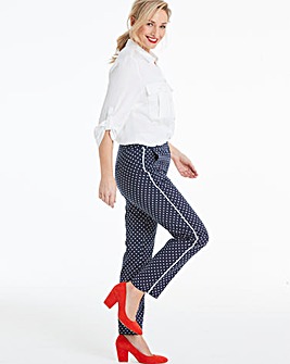 Polka Dot Side Stripe Ankle Grazer Trousers