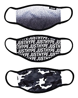 Hype Mono Camo 3 Pack Face Coverings