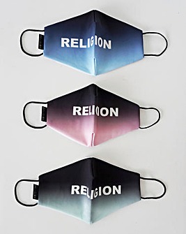 Religion Ombre Logo 3 Pack Face Masks