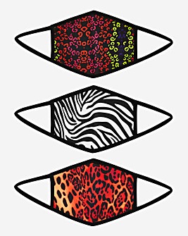 3 Pack Animal Print Face Coverings