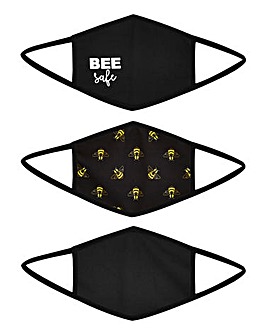 Bee Print 3 Pack Face Coverings