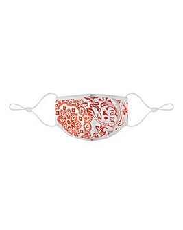 Coral Paisley Print Face Covering