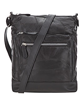 Leather Patchwork Messenger Bag