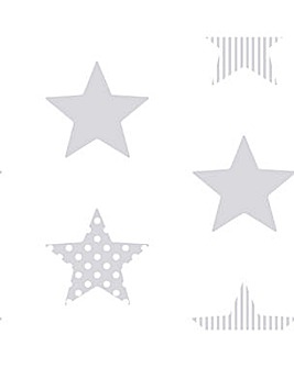 Superfresco Easy Superstar Silver Stripe/Dotty Wallpaper