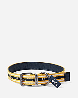 Joules Yellow & Navy Coastal Dog Collar - Medium
