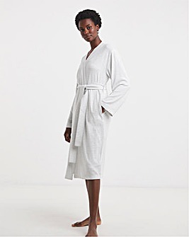 Lightweight Grey Marl Stripe Dressing Gown