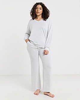 V Neck Viscose Wide Leg Lounge Set