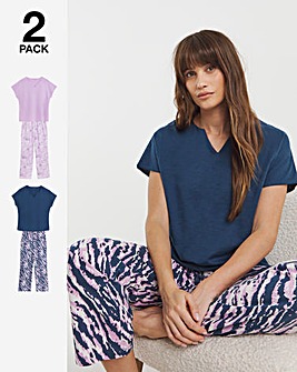 JD Williams 2 Pack Cotton Pyjama Sets