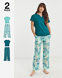 JD Williams 2 Pack Cotton Pyjama Sets